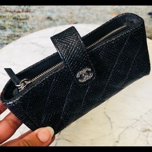 Chanel black phone pouch